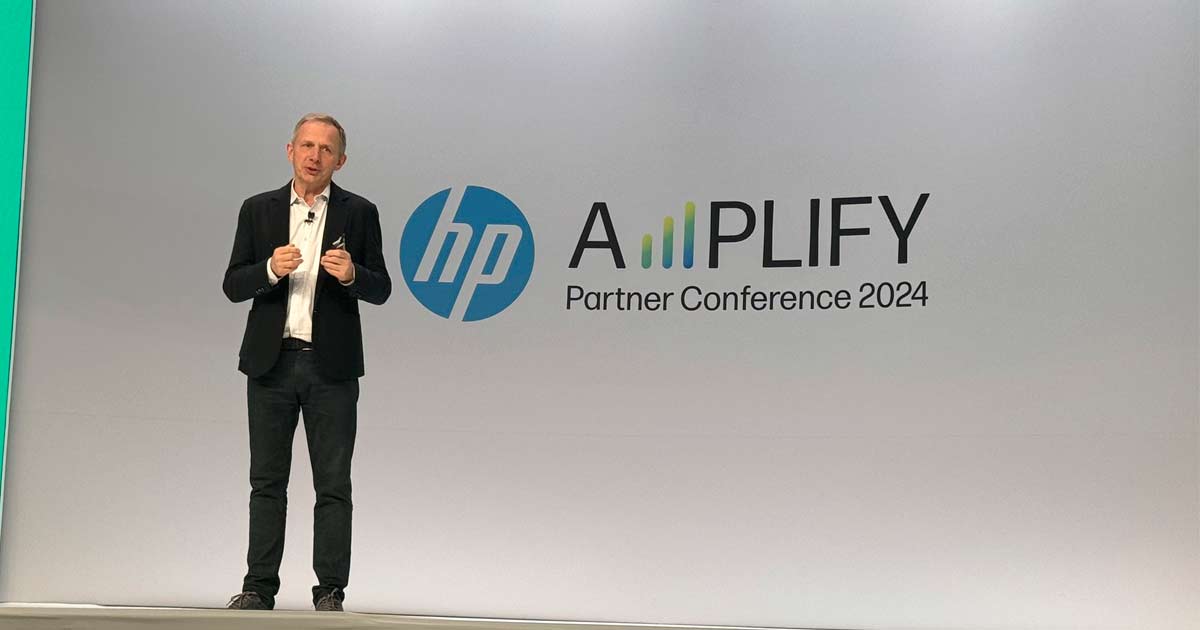 Enrique Lores, CEO de HP Inc., durante la apertura del Amplify Partner Conference 2024