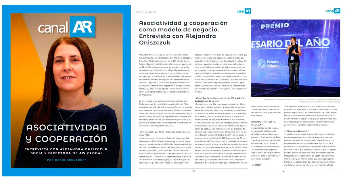 Entrevista a Alejandra Oniszczuk en la Revista Digial CanalAR