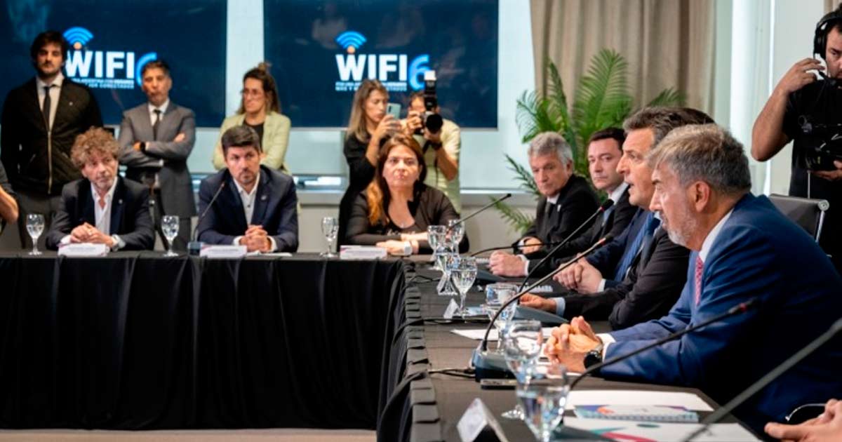 Sergio Massa, Ministro de Economa, durante el anuncio de Wi Fi 6 en Argentina