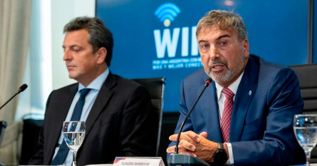 Claudio Ambrosini, Ministro de Economa, durante el anuncio de Wi Fi 6 en Argentina