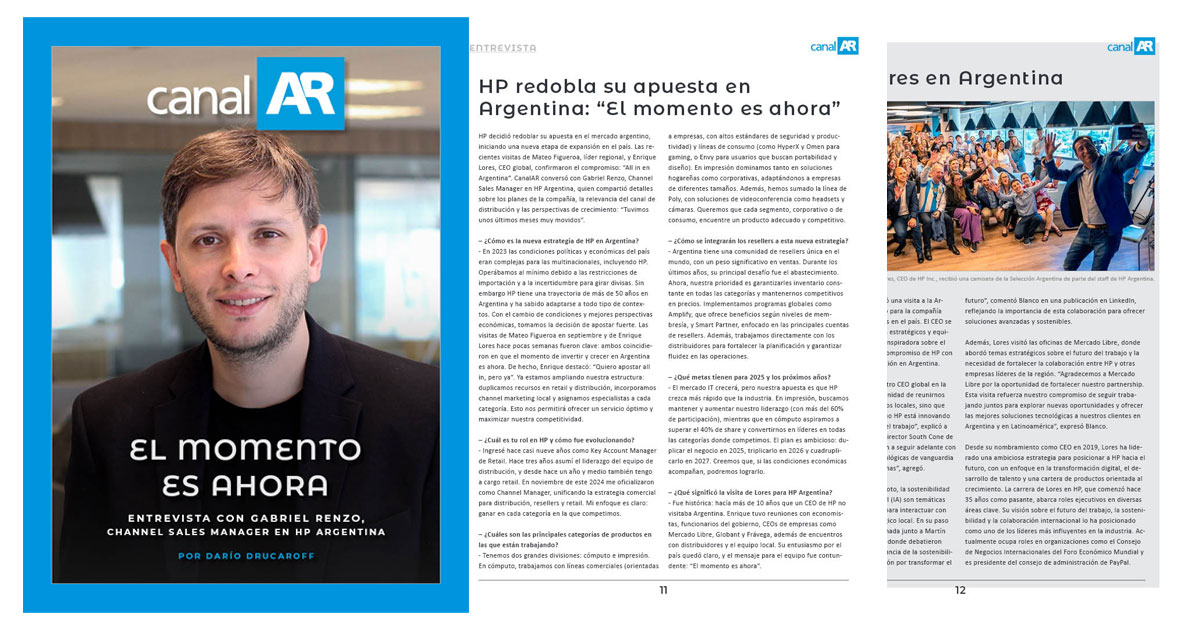 Entrevista a Gabriel Renzo en la Revista Digial CanalAR