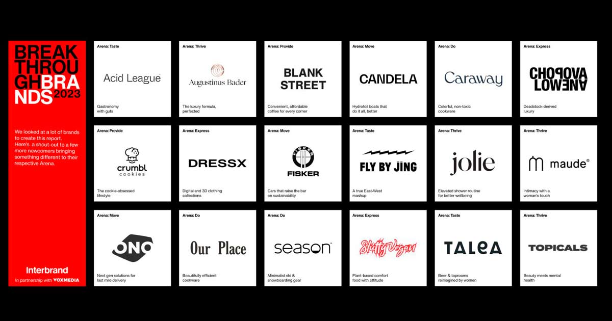 Interbrand Breakthrough Brands 2023