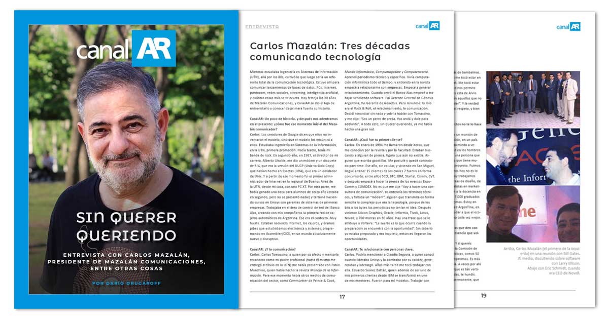 Entrevista a Carlos Mazaln, en la edicin de la Revista Digital CanalAR