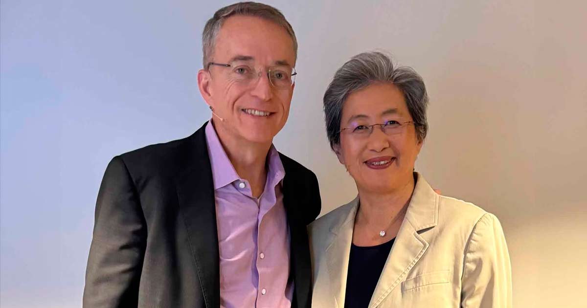 Pat Gelsinger, CEO de Intel, y Lisa Su, CEO de AMD